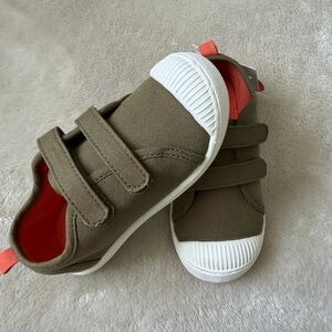 Jumping Beans Olive and White Kids Sneakers